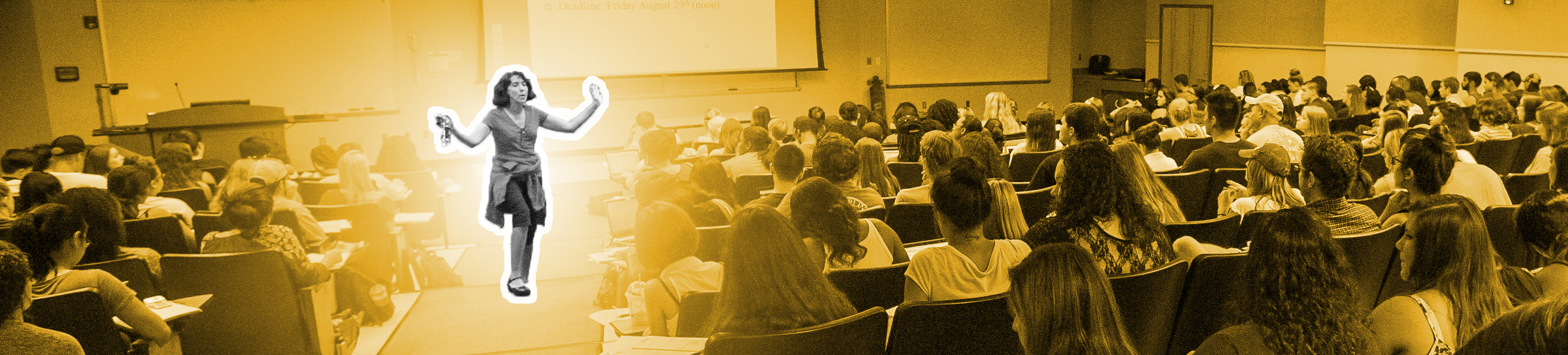 Highlighted faculty member giving a lecture